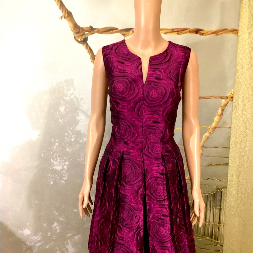 Burgundy and black Floral Dress